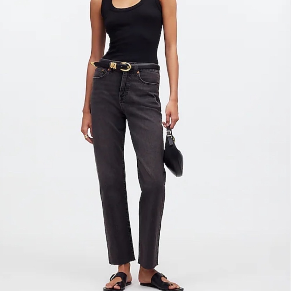 Madewell Black Wash Straight Crop Jeans Petite Size 30P